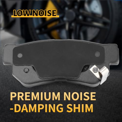 Image of Ceramic Rear Brake Pads Set Compatible with Select Kia Amanti /Magentis /Optima /Sportage;Compatible With Select Hyundai Azera /Elantra /Santa Fe /Sonata /Tucson /XG300 /XG350(D813)