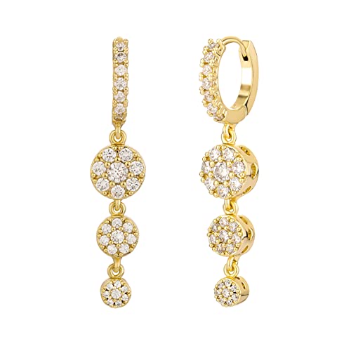 Topgrillz Tennis Dangle Earrings For Men Iced 14K Gold Plated Huggie Cuff Drop Dangle Earrings For Women Trendy Jewelry (Gold) #TOP13