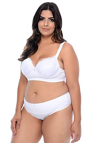 Conjunto Lingerie Plus Size Branco Rendado Queen-48