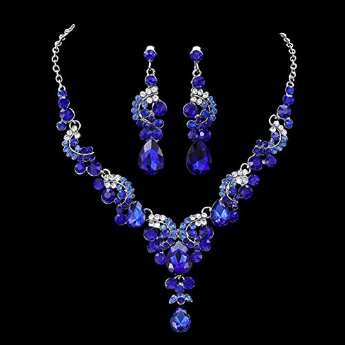 Collier chaîne de mariée et boucles d'oreilles mariage cristal - 6