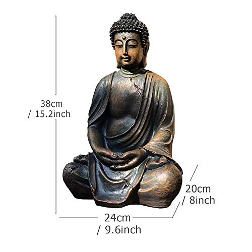 Oriental Meditating Buddha Statue Reconstituted Stone Concrete Home Outdoor Garden Ornament Decor Weather Resistant Novelty Gift #TOP5