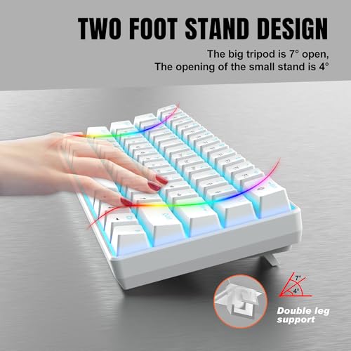 Image of Snpurdiri 60% Mechanical Gaming Keyboard (White, Blue Switches)