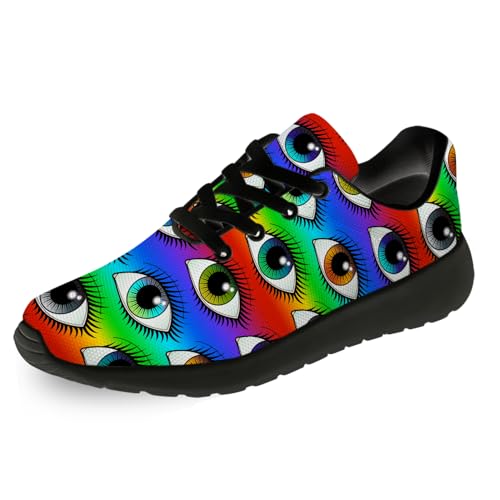 Funny Eyeball Print Tennis Sneakers for Women Men Lightweight Comfort Running Walking Shoes Gifts for Girlfriend Boyfriend Dad Mom