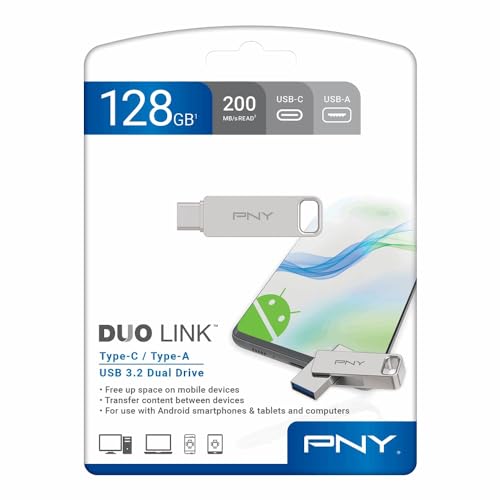 Image of PNY USB 3.2 Flash Drive|Pen Drive 128GB - Duo Link Type C