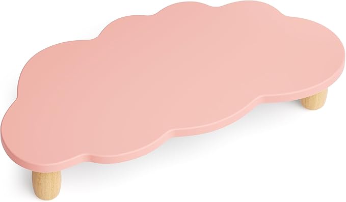 Monitor Stand Riser,Cloud Shape Sturdy Wood Computer Monitor Stand, Monitor Stand Riser, Multi-Purpose Desktop Organizer Riser for Computer,Laptop,Printer,TV,Pink