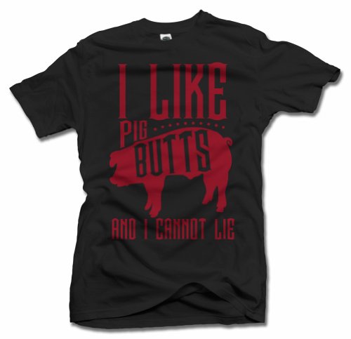 I Like Pig Butts and I Cannot Lie BBQ T-Shirt 2X Black Men's Tee (6.1oz)