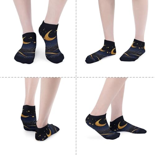 Stars And Moon Socks No Show Socks Low Cut Anti-Slid Athletic Casual Invisible Liner Socks Unisex4
