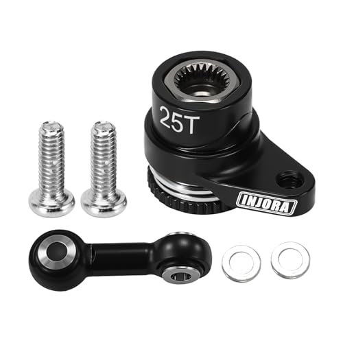INJORA 25T Aluminum Servo Saver Set Replacement for ARRMA Mojave Granite GROM Typhon GROM 1/12 Losi Nascar