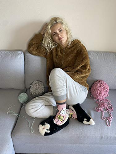Image of ooohyeah Women's Funny Fuzzy Animal Slippers, Cute Cozy Non-Slip House Slippers for Women, Manatee Splash