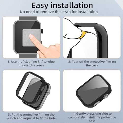 Image of Case Compatible with Garmin Forerunner 265, Hard PC Case with Tempered Glass Screen Protector, All-Round Protection, Scratch-Resistant and Shock-Absorbing Protective Case for Garmin Forerunner
