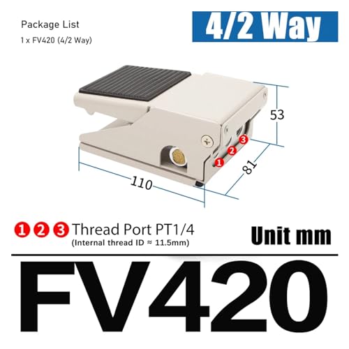 Vanne pneumatique FV-420 de type commande directionnelle PT1/4 pour atelier