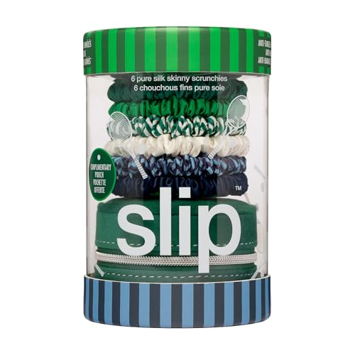 Image of slip Skinny Scrunchies: Anti-Crease, Anti-Breakage Slipsilk Design Protects Delicate Hair | Includes 6 Pure Silk Scrunchies & Complementary Pouch, Hair on Point