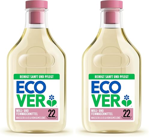 Ecover Feinwaschmittel Wolle & Feines (1 L/22 Waschladungen), Flüssigwaschmittel mit pflanzenbasierten Inhaltsstoffen, Ecover Waschmittel für empfindliche...