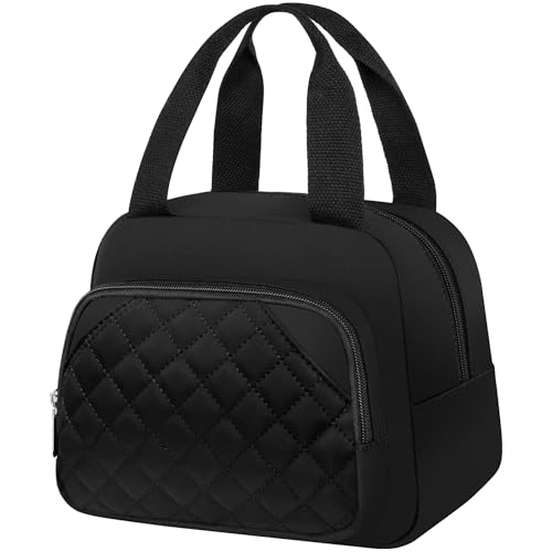 MIAOJIE Lunch Bag for Women Men Adults, Insulated Lunch Box for Work, Reusable Lunch Tote Bag Leakproof Cooler Lunch Bags for Work Travel Office Camping - Black
