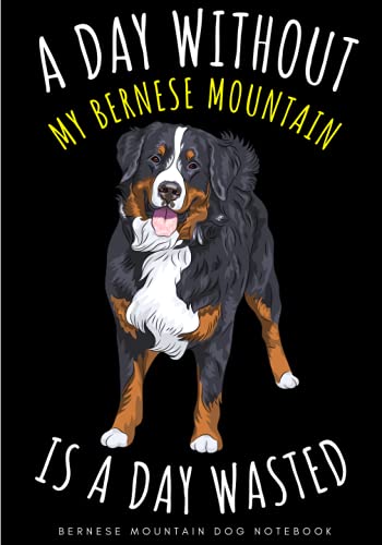 Bernese Mountain Dog Notebook: Large Lined Journal For Your Daily To do List Note | 100 pages Decorated With Small Dogs Face Designs and Puppy Head ... Book Gift to Keep track & Record Information