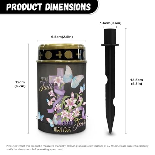 Image of Cross and Lily Flower Light for Prayer Cemetery Solar Lights for Grave Cemetery Decor Candle Lamp Waterproof Solar Power Light Eternal Lights for Graves Cemetery Memorial Gift 2 PCS