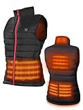 DR.PREPARE Women’s Heated Gilet, Lightweight Heated Vest for Women with 3 Heating Levels, 6 Zones, Adjustable Size Vests, and USB Plug for Hiking Camping, Medium(Battery Pack Not Included)