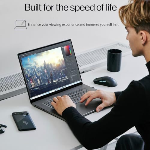 Image of ASUS ROG Zephyrus Intel Ultra 9 RTX 4070 Ultimate Gaming Laptop, 16 inch WQXGA 2560 x 1600 240Hz, Intel Ultra 9 185H, NVIDIA GeForce RTX 4070, 16GB RAM, 2TB SSD, with A-Data 512 External SSD Bundle