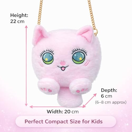 Image of Cute Tiger Plush Sling Bag for Kids | Soft Toy Shoulder Bag with Adjustable Strap | Lightweight Animal Backpack for Boys & Girls | Travel & Gift Bag - Black & White