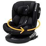 Osann Swift360 S 2 - mitwachsender Reboarder mit Isofix, 360 Grad drehbarer Kindersitz 76-150 cm (ca. 9-36 kg), i-Size Kinderautositz ab 1 Jahr - All Black