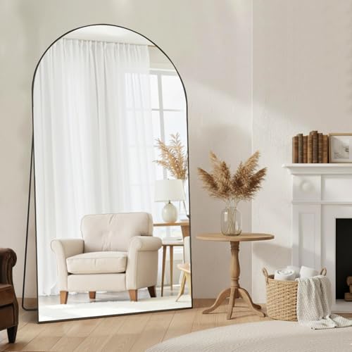 MISSDAY Oversized Full Length Mirror, Arched Floor Mirror 81" x 41", Black - image 8