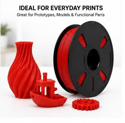Image of Matte PLA 3D Printer Filament 1.75mm, 1kg Spool (2.2 lbs) - UV /Heat /Weather Resistant, Strong Layer Bonding, Smooth Printing, Low Odor, Outdoor Functional Prototypes, FDM Compatible (red, 200 Gram)