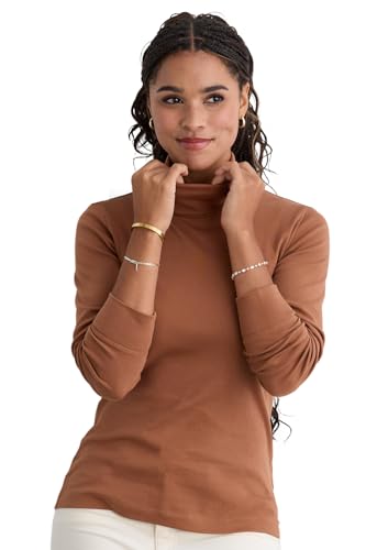 Image of Fair Indigo Women's Organic All-Cotton Luxe Turtleneck