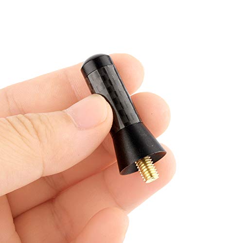 3.5cm Court Noir en Aluminium antenne mât Fibre de Carbone vis en Aluminium Voiture Courte décoration antenne Universelle pour véhicule avec antenne Externe