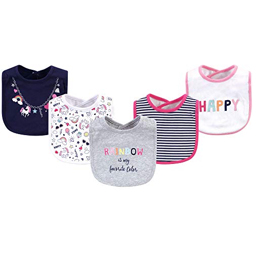 Image of Little Treasure Unisex Baby Cotton Bibs, Happy Rainbow, One Size