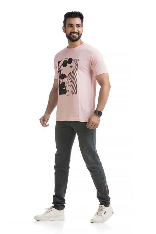 Image of Men's T Shirt Cotton Unique Chest Printed Regular and Relaxed Fit Half Sleeves Breathable Soft Fabric Standard Length Comfortable, Trending, Stylish & Modern Casual Wear