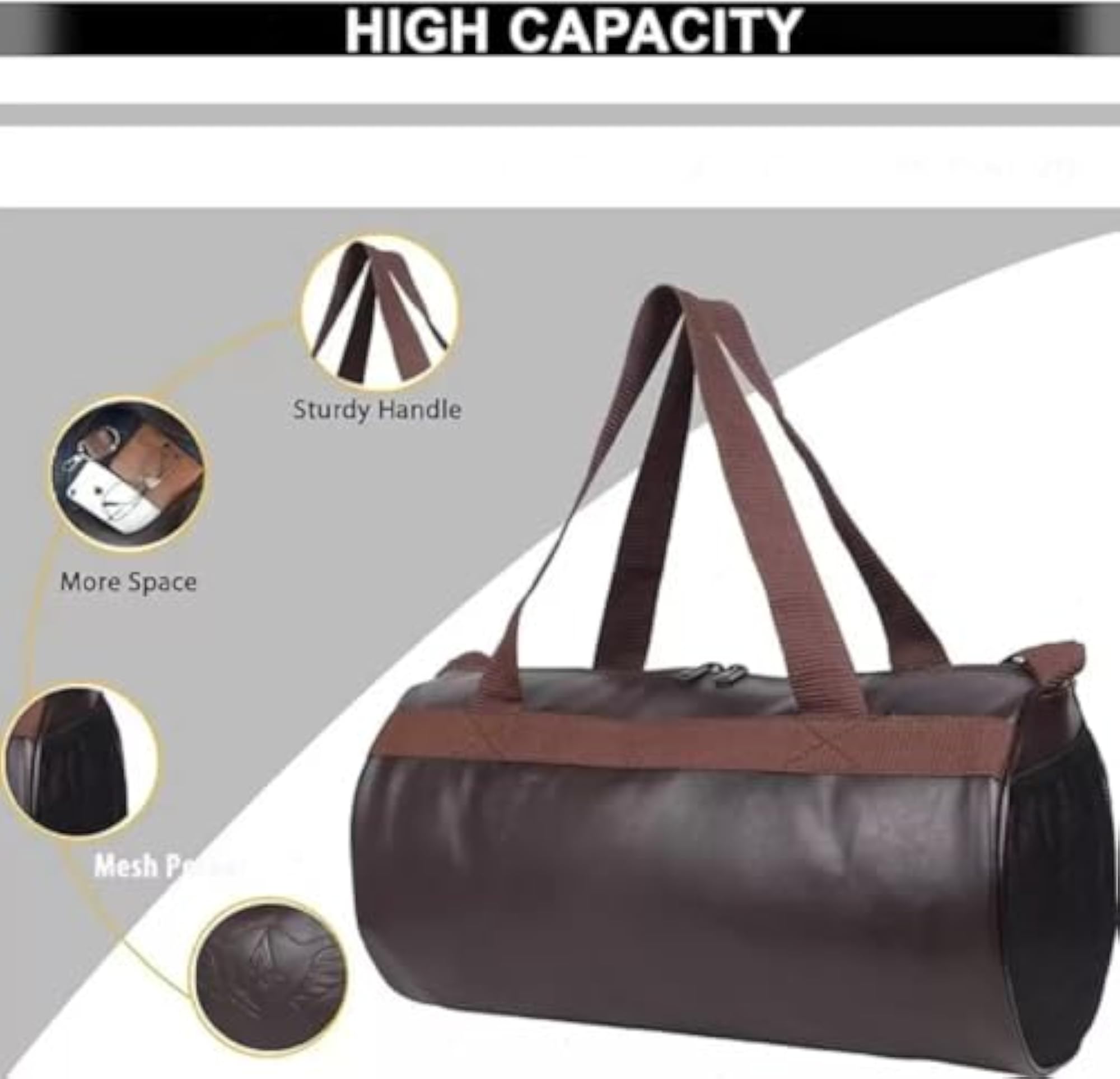Stylish Black & Red Gym Bag with Spider Bottle