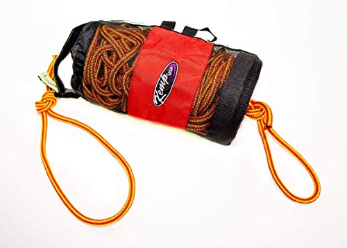 Kemp USA Throw Bag with 50 Foot Floating Rope - Throwable Flotation Device with Reflective Strap & Self Draining Rope Bag - Includes Bengal Whistle for Added Safety for Water Rescue