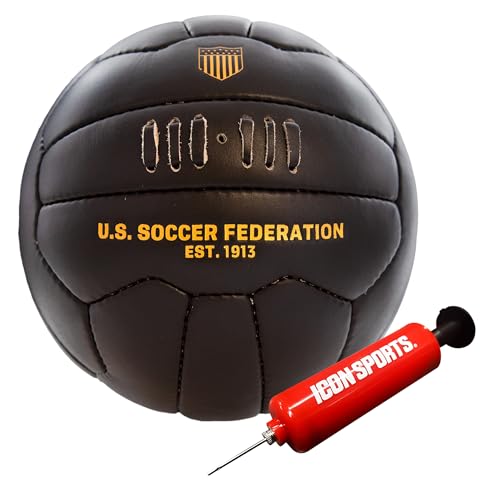 Icon Sports Officially Licensed US Soccer Federation Soccer Ball - USSF60BL Brown Size 5