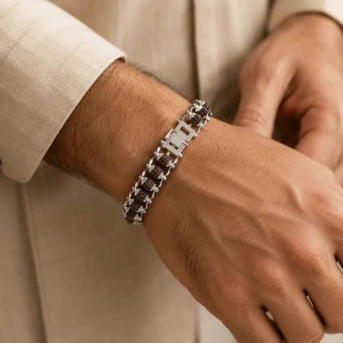 Image of Natural Rudraksha Beaded Bracelet for Men & Women | Spiritual Prosperity & Positive Energy Accessory