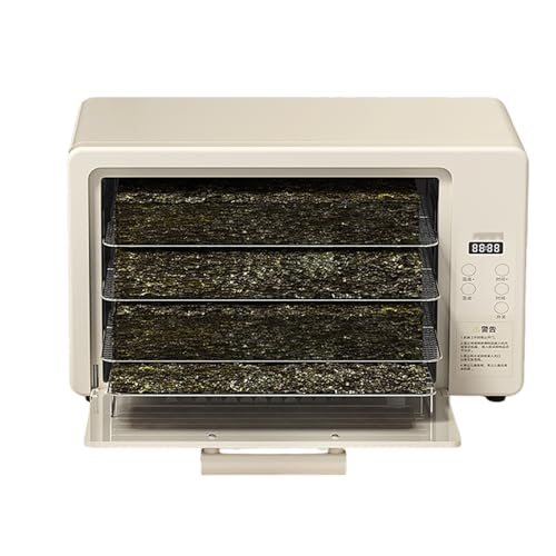MObyat Secador De Algas De Gran Capacidad De 25 litros con 4 Bandejas Extraíbles, Secador Eléctrico De Alimentos De 38 DB, Temperatura Ajustable De 30 a 100 °C, Temporizador De 24 Horas