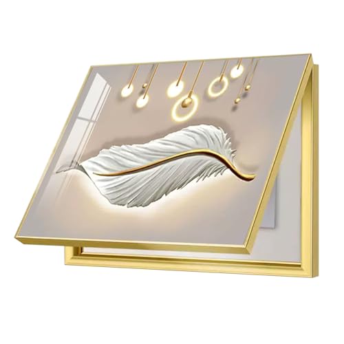 Housse de compteur électrique et décoration murale plume pour salon moderne