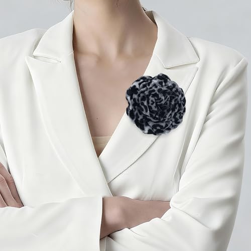 Image of PLwelth Large Flower Brooch Pins Floral Hair Clips for Women Lapel Pins for Dress Clothes Suits Wedding Party Jewelry Gifts