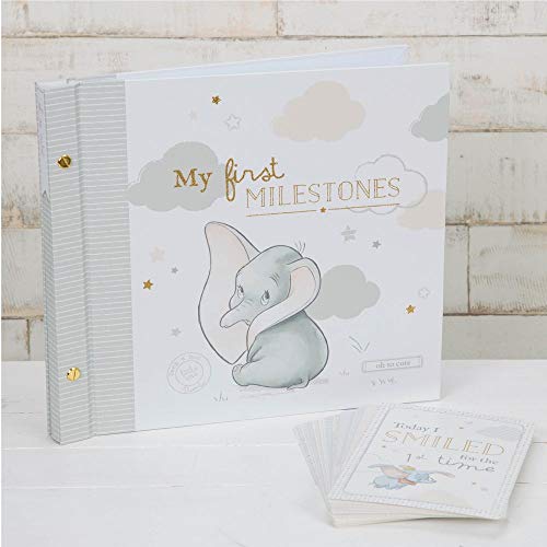 Widdop Disney Baby Dumbo Elephant Photo Album and Milestone Card Boxed Set