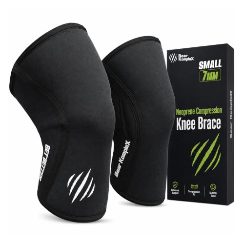Bear KompleX Knee Sleeves for Men & Women - 7mm Neoprene Knee Brace, Squats