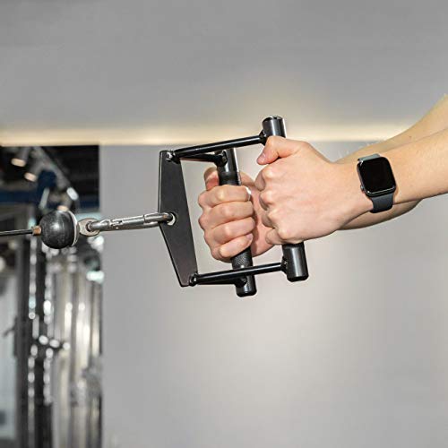 DNC V Sharp Bar - Cable Machine Handle Attachments, Pull Up Bar Multi Gym Weight Lifting Workout Accessories (Black knurling) - Thumbnail 4