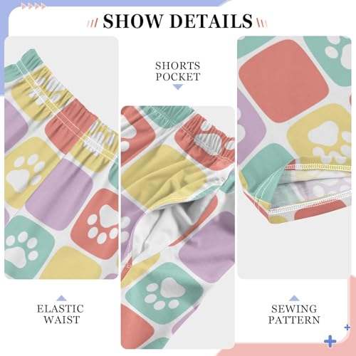 Colorful Dog Paw Cat Footprint Boys Pants for Kids Jogger Pants with Pockets S-XL4