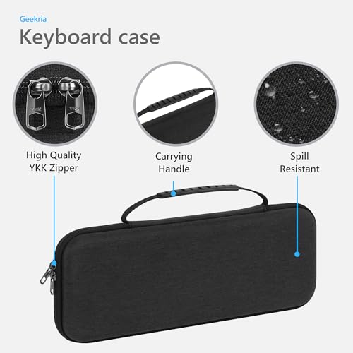 Image of GEEKRIA Hard Travel Carrying Case, Compatible with Logitech K380s /K380 + M355 /M350s, Keyboard and Pebble Mouse Combo Protective Travel Bag (Dark Gray)