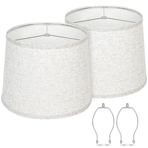 Beige Drum Lamp Shades Set