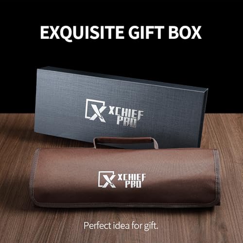 XCHIEF PRO Japan Knife Set, High Carbon Steel Japan Nakiri Santoku Knife Set, Hand Forged Meat Cleaver Butcher Knife with Accessories for Kitchen, Camping BBQ Knives Set with Bag - Image 7