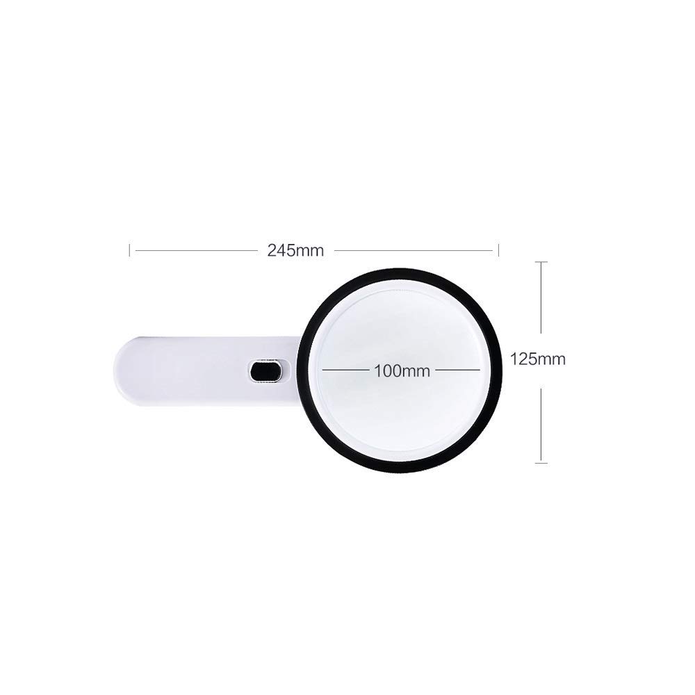 Lente d'Ingrandimento 30 Volte Diametro 125 mm con Lampada per Anziani Lenti d'Ingrandimento con Specchio d'Ingrandimento