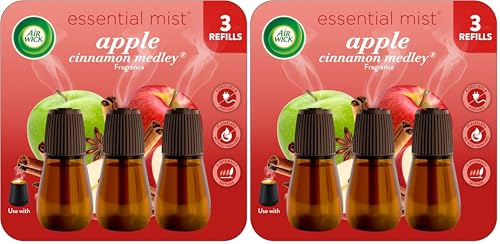 Image of Air Wick Essential Mist Refill,Apple Cinnamon Medley,Essential Oils Diffuser,Air Freshener,Fall scent,Fall decor,(Pack of 6)