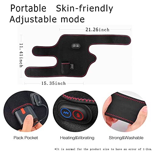 Faja térmica para rodilla con masaje: 3 modos de calor y 3 modos de vibración, color negro, regalo navideño (1 unidad) miniatura 2