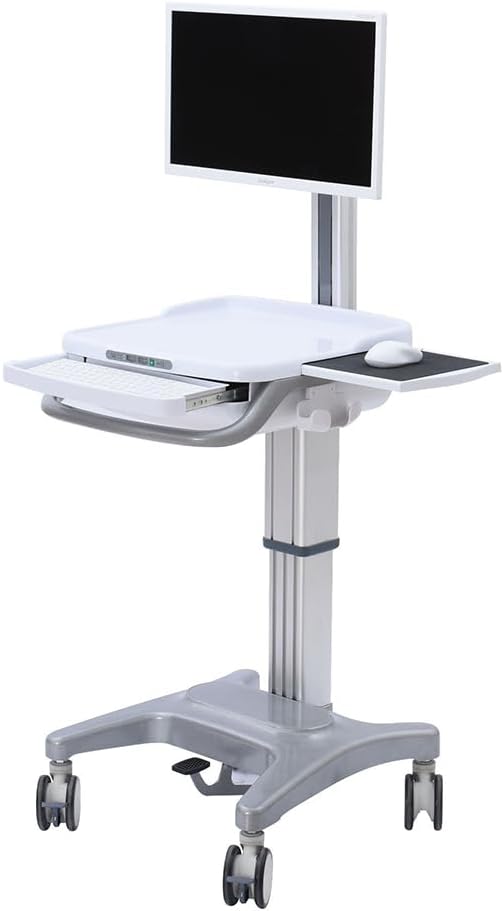 Mobile Trolley Cart, Height Adjustable80-102Cm, Rolling Lab Cart,Fitted with Four Silent Swivel Castors, Suitable for S, Laboratory Storage and Offices
