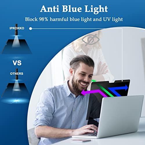 IPROKKO Magnetic Privacy Screen Filter for MacBook Pro 13 Inch (2016-2022, M1, M2) and MacBook Air 13 (2018-2020, M1), Removable Laptop Privacy Filter with Camera Cover Slide, Anti Glare Blue Light