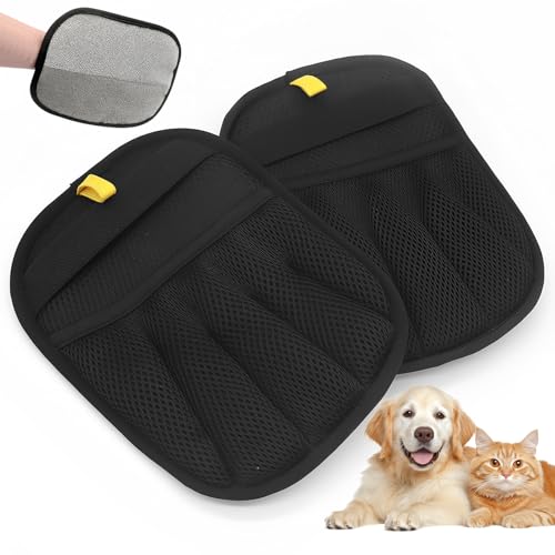 Tmefoy Tierhaarentferner Handschuh 2 Stück, Hundehaare Entfernen Handschuhe für Hunde und Katzen...